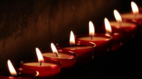 Stock image of some lit church candles